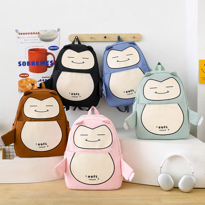 Ensemble de Sacs Snorlax 3Pcs Design Kawaii Bleu – حقيبة مدرسية 3 قطع لون أزرق