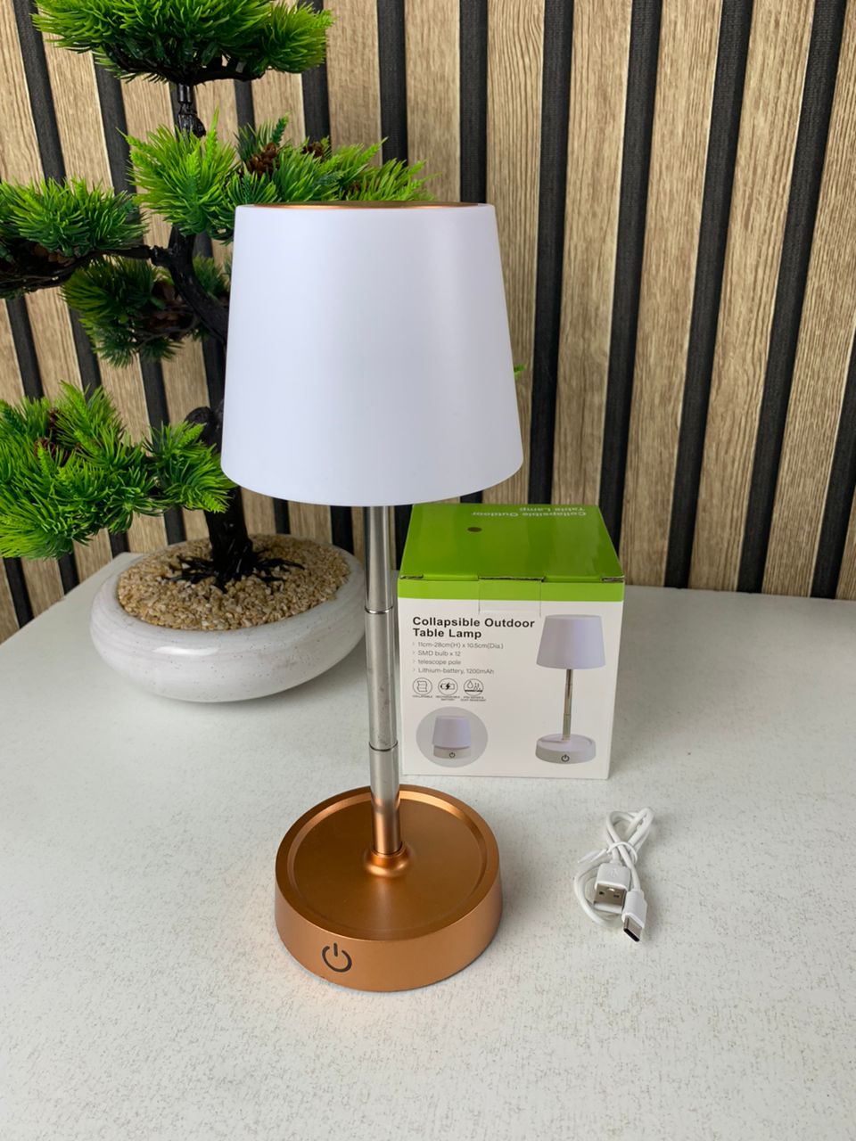 Lampe de chevet télescopique LED rechargeables lumière chaude – مصباح تيليسكوبي بإضاءة دافئة
