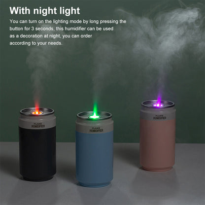 Humidificateur Portable USB forme Canette avec lampe à flamme